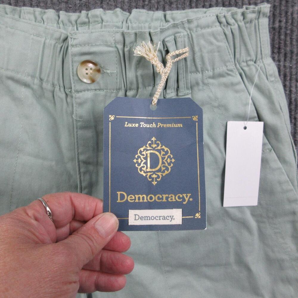 Democracy Pants Womens 6 Green Chino Relaxed Pull On Elastic Pockets 28x29.5 NWT - Picture 12 of 16